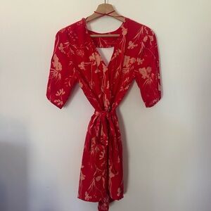 Gentle Fawn Red Floral Romper